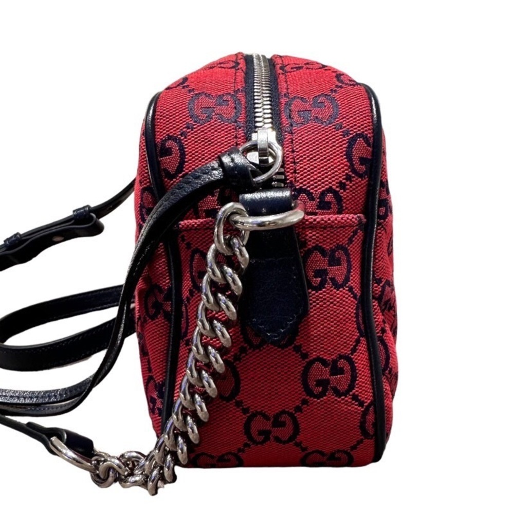 Gucci Gg Marmont Quilted Small Shoulder Bag Gg Campus Red Black View 3